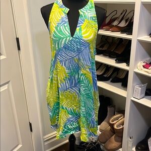 Mud Pie Green and Blue Tropical Swim Coverup